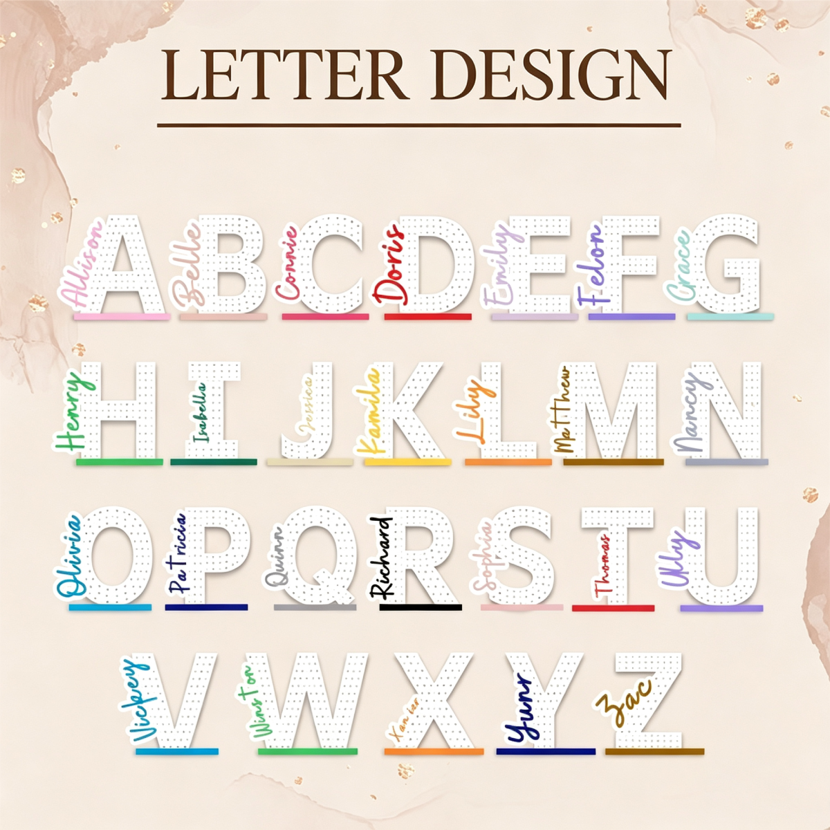 Personalized 3D Printed Name Letters Earring Holder | MNGift25