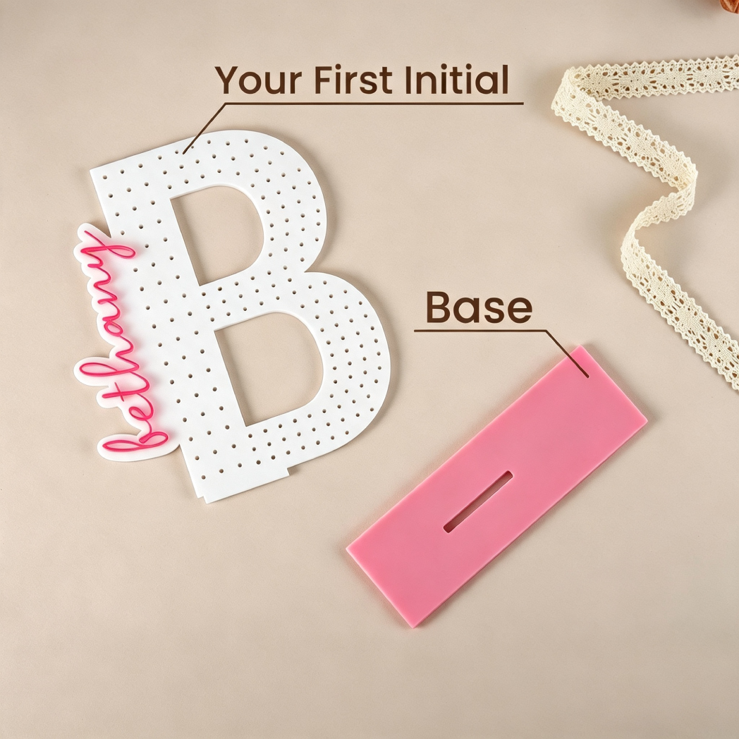 Personalized 3D Printed Name Letters Earring Holder | MNGift25
