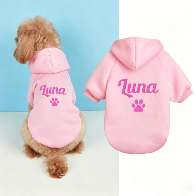 Personalized Embroidered Cozy Season Warm Puppy Hoodie | MNCloth225