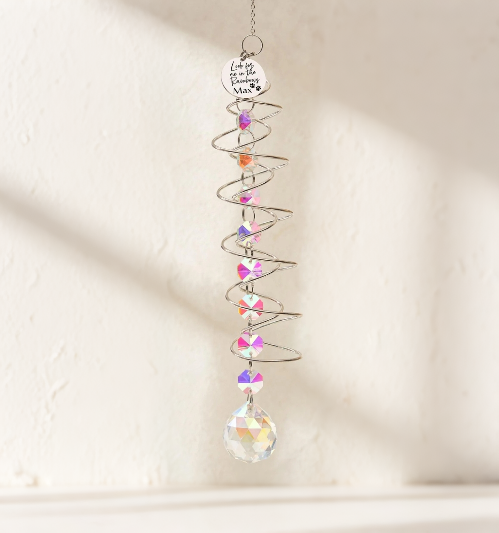 Personalized Pet Memorial Suncatcher Rainbow Bridge Remembrance Gift | MNMemo21