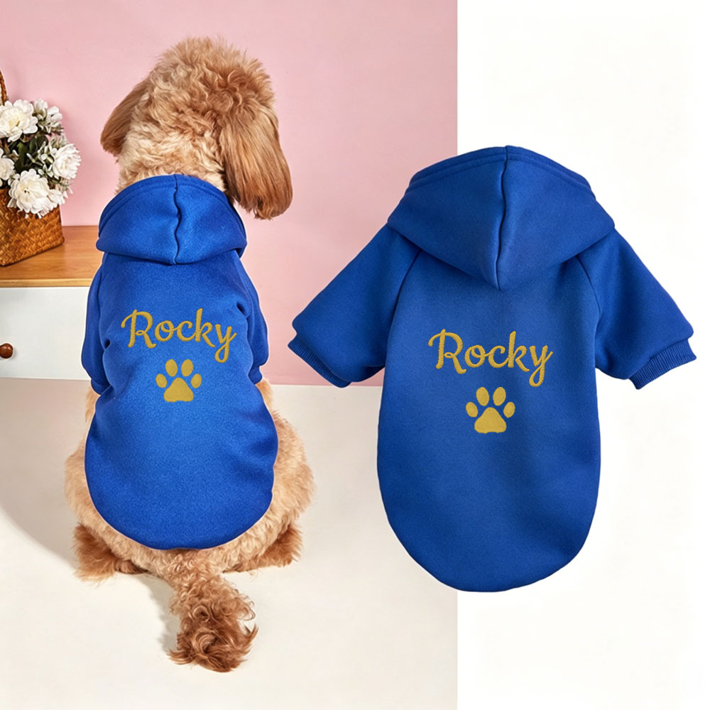 Personalized Embroidered Cozy Season Warm Puppy Hoodie | MNCloth225