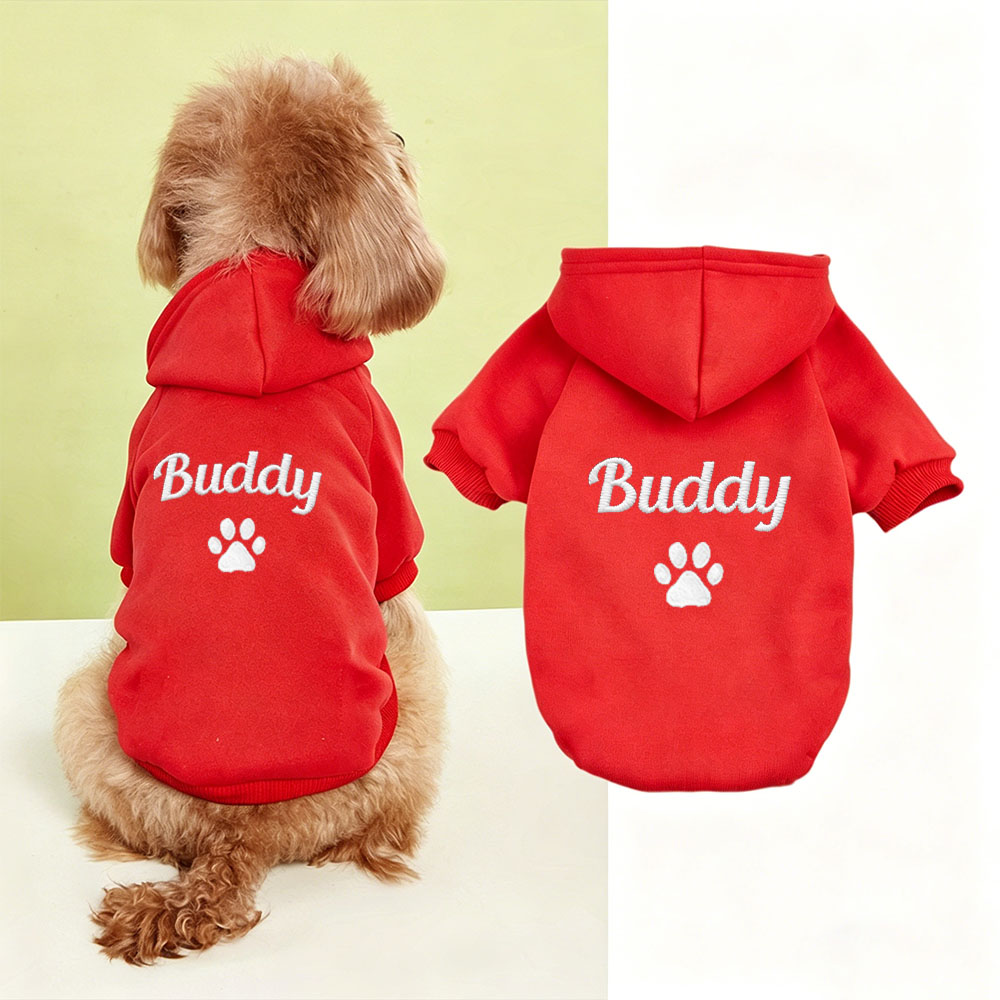 Personalized Embroidered Cozy Season Warm Puppy Hoodie | MNCloth225