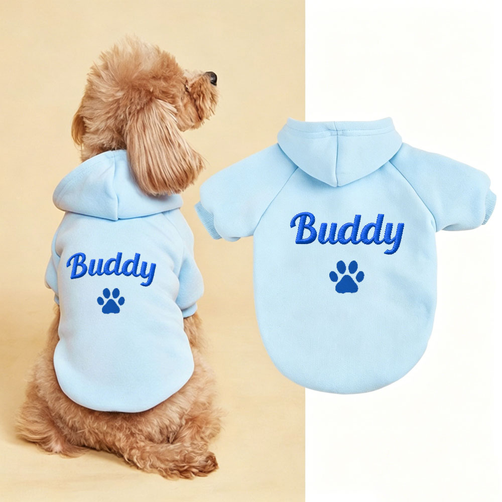 Personalized Embroidered Cozy Season Warm Puppy Hoodie | MNCloth225