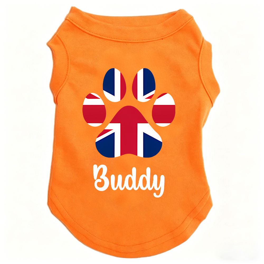 Personalized Name & Flag Dog Tank Top | MNCloth211