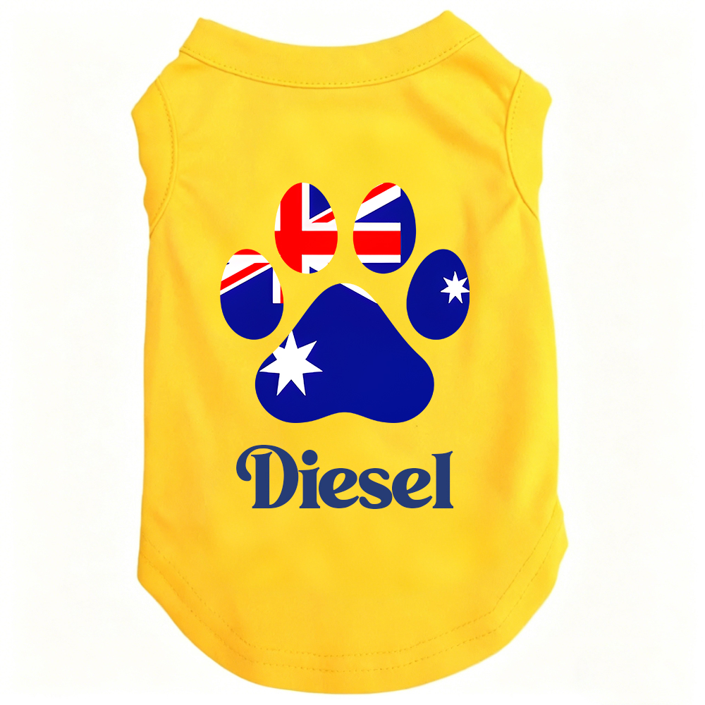Personalized Name & Flag Dog Tank Top | MNCloth211