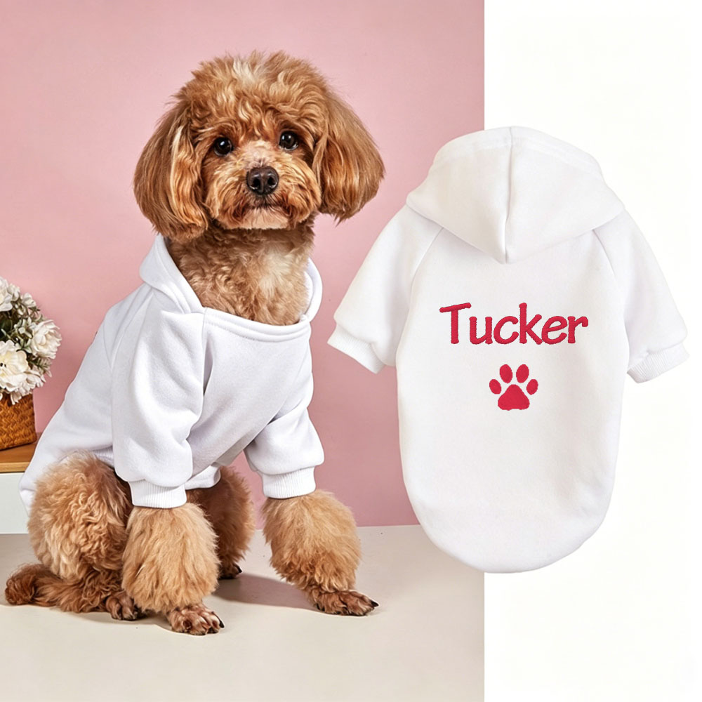 Personalized Embroidered Cozy Season Warm Puppy Hoodie | MNCloth225