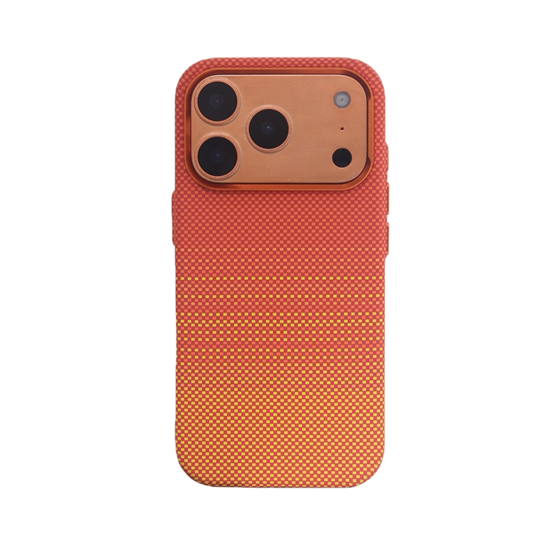 CASESUN Kevlar texture phone case for iPhone 17 Pro Max with gradient Milky Way design