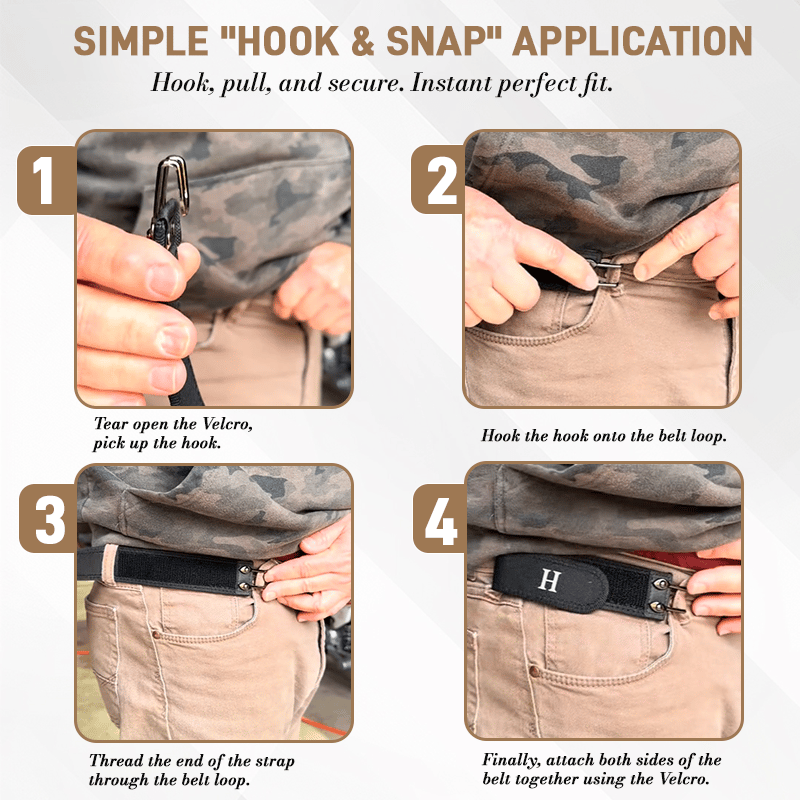 HAILTH Tactical Metal Hook Elastic Belt (2 PCS)
