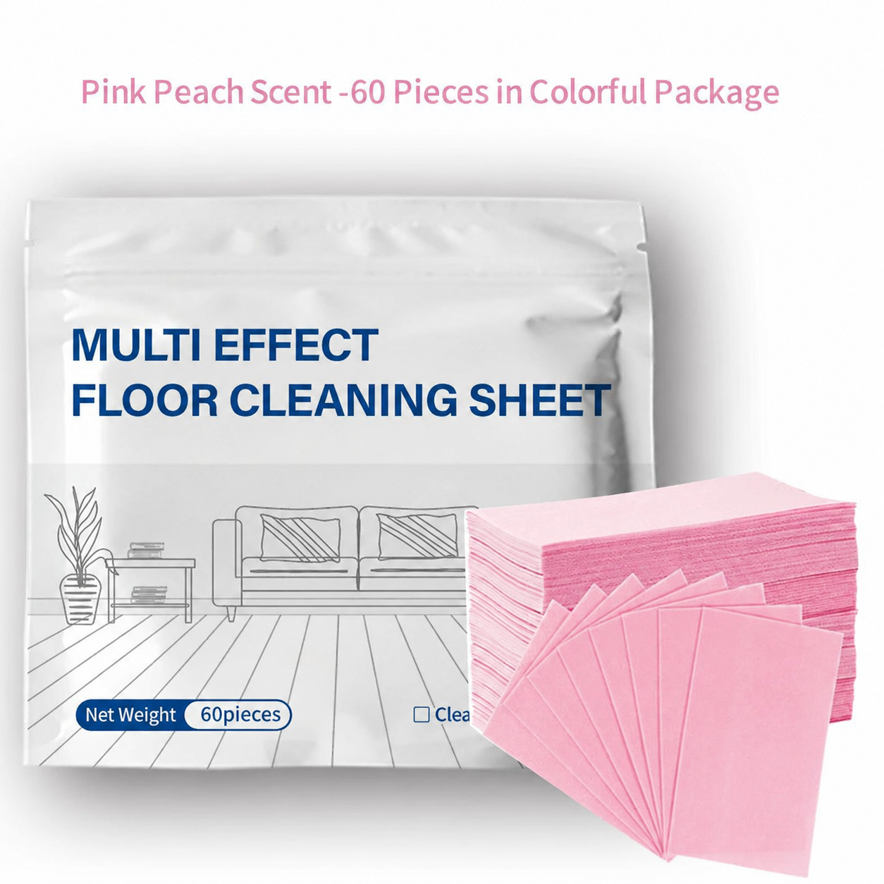 ⏳last Day Sale 60% Off !!📢🧹 60-Pieces Multi-Effect Floor Cleaning Sheets – Powerful Stain Removal & Fresh Scent 🌿