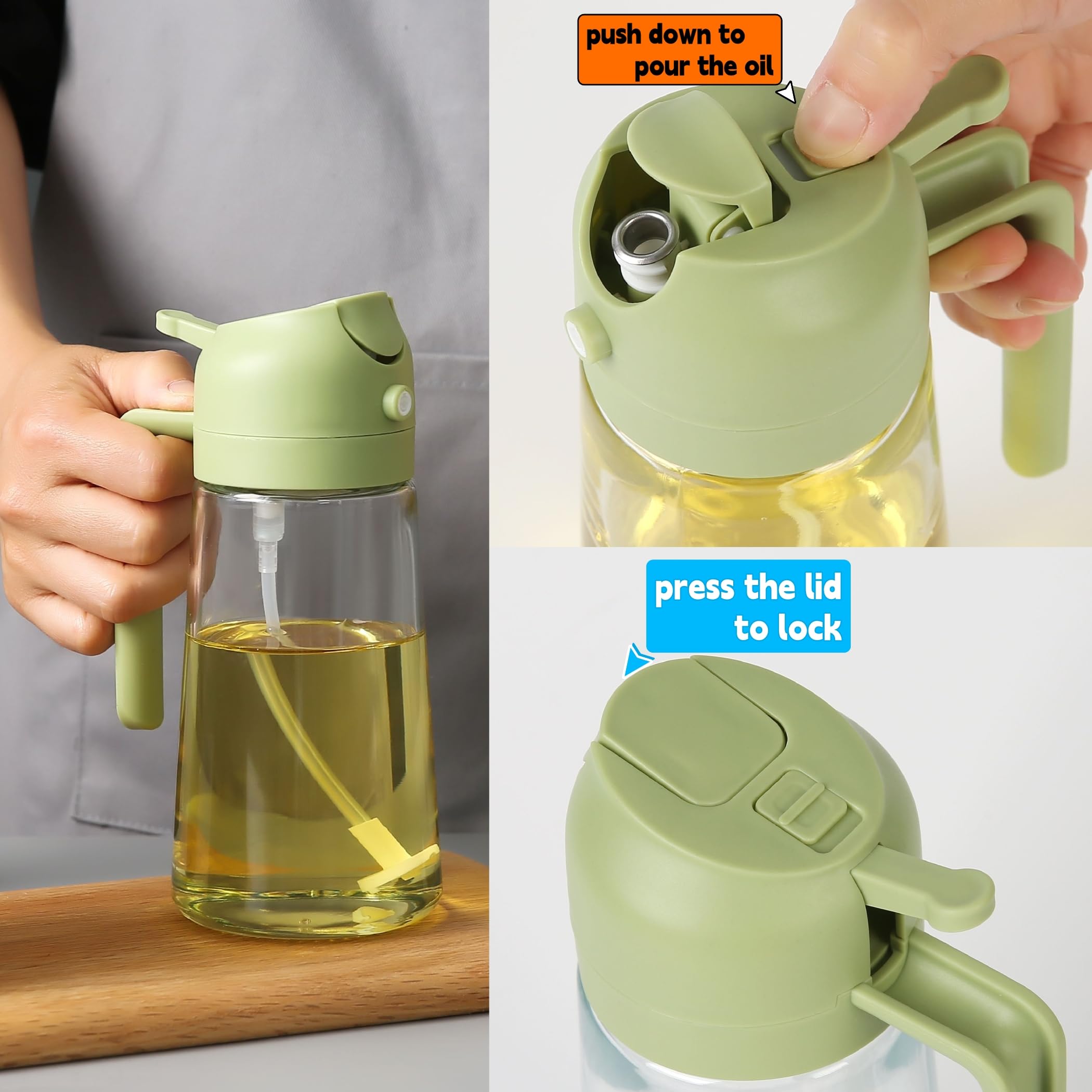 🍳 Revolutionize Your Cooking - 49% OFF - ✨ 2 in 1 Glass Oil Sprayer & Dispenser