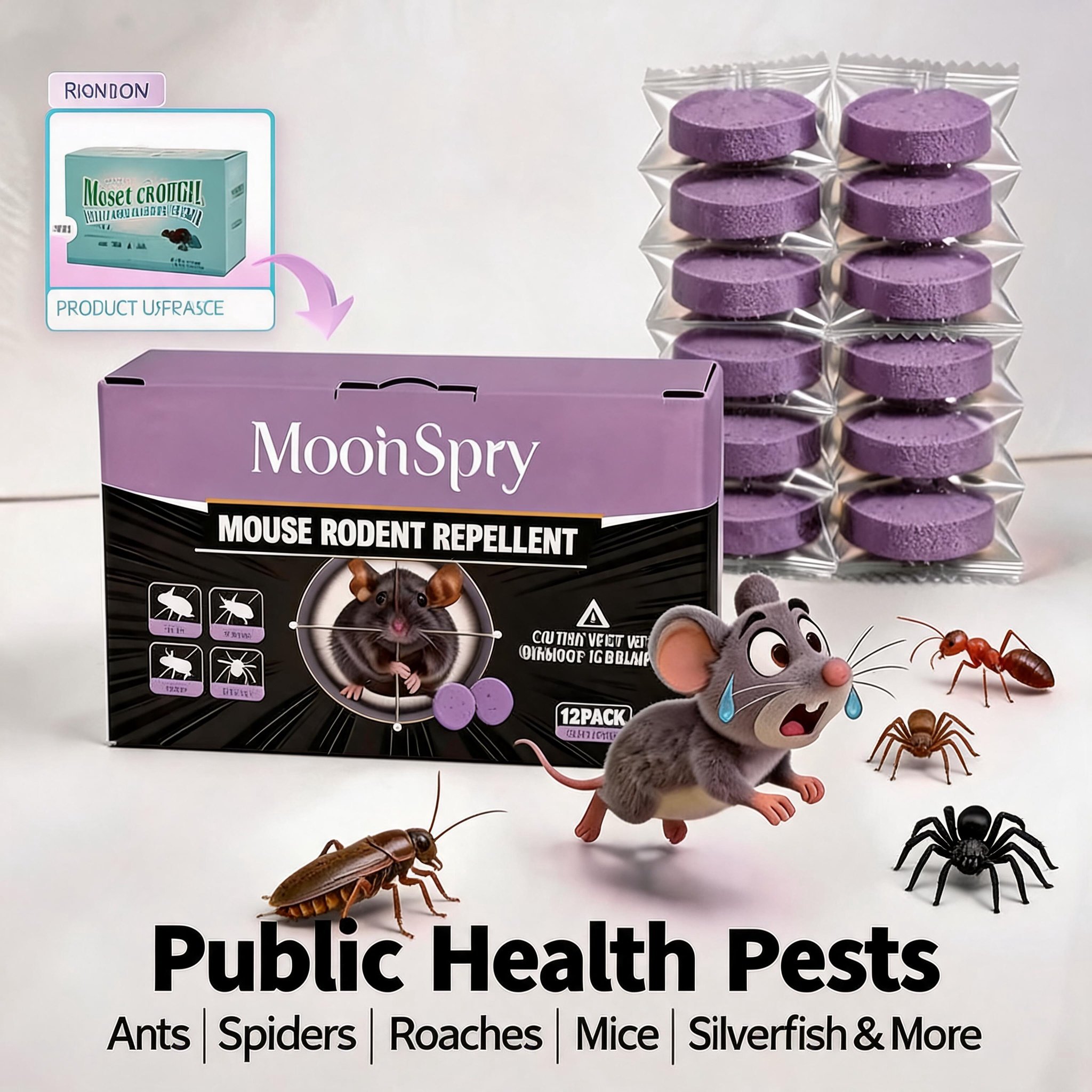 🏆12-Pack Rodent Repellent Balls for Home Kitchen Effective Pest Control Solution🐀🐍🐜🦂🦟