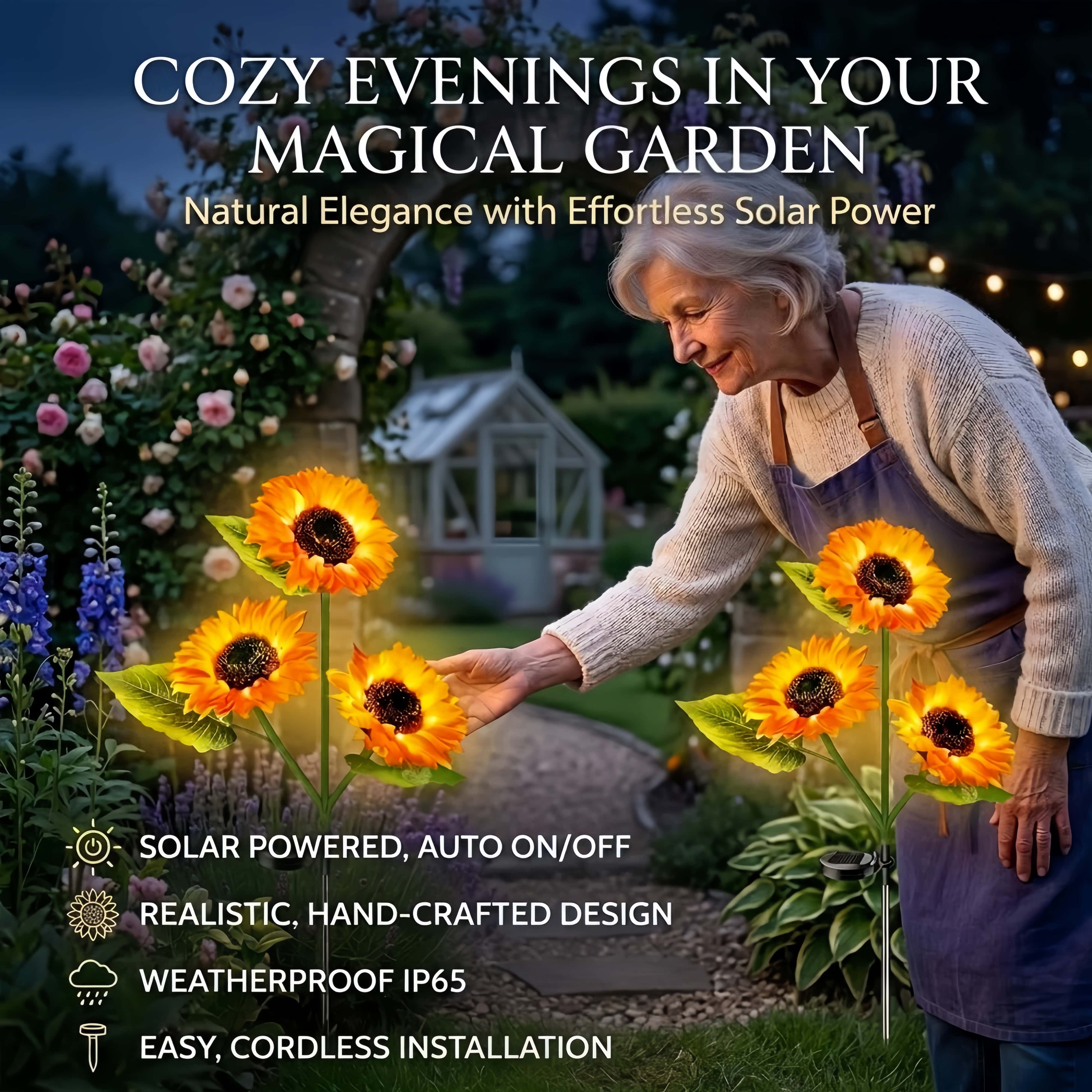 🌻Sunflower Solar Powered Lights for Garden（2PCS)
