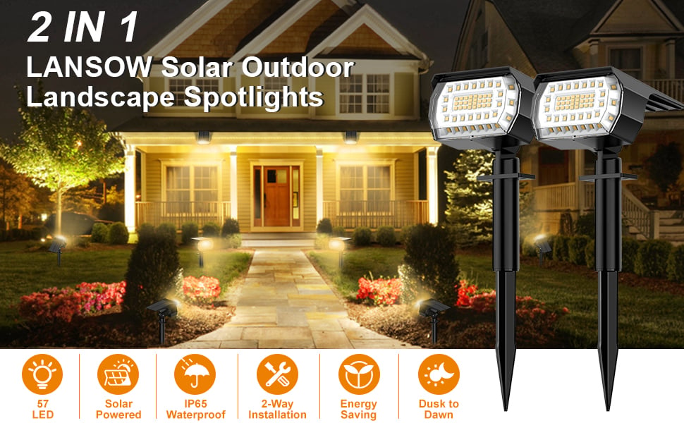 Solar Spot Lights Outdoor Solar Landscape Spotlights 8 Pack Warm White