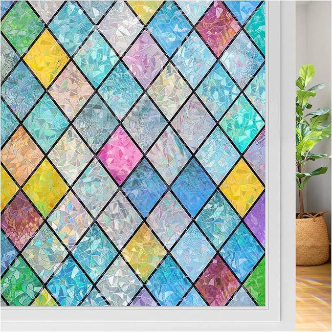 🔥hot Sale 49% Off -🌈floral Stained Glass Window Film Uv Blocking-soft Privacy-rainbow Light Effect