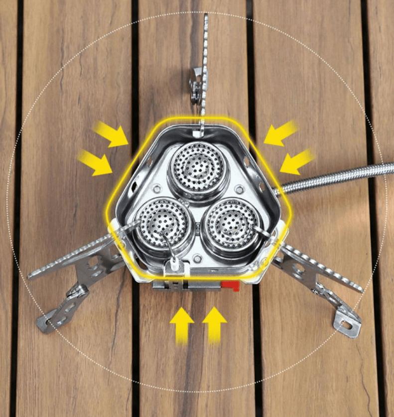 🔥🌟9900W/7200W Windproof Camping Stove, Camping Gas Stove with Piezo Ignition