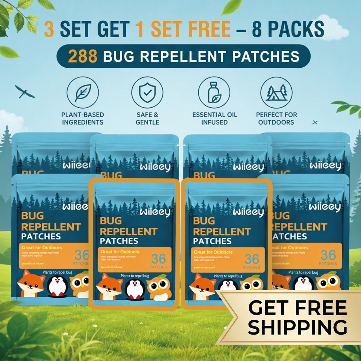 🎁Last day of the promotion🌿Mosquito Repellent Patches 🦟
