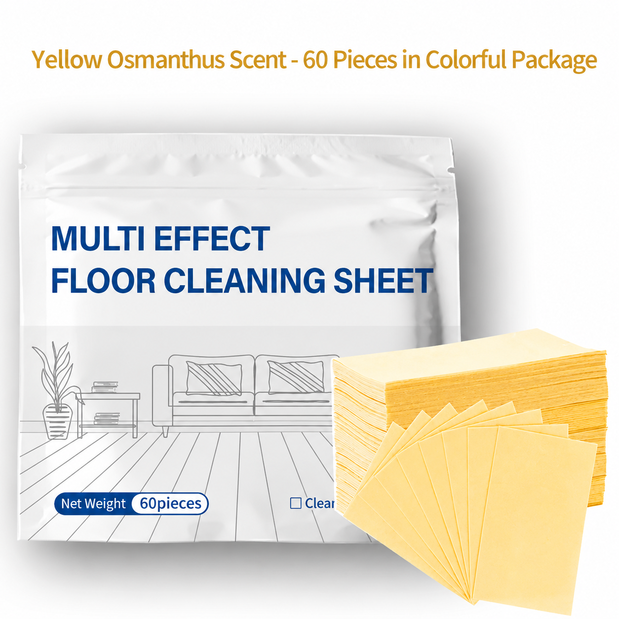 ⏳last Day Sale 60% Off !!📢🧹 60-Pieces Multi-Effect Floor Cleaning Sheets – Powerful Stain Removal & Fresh Scent 🌿