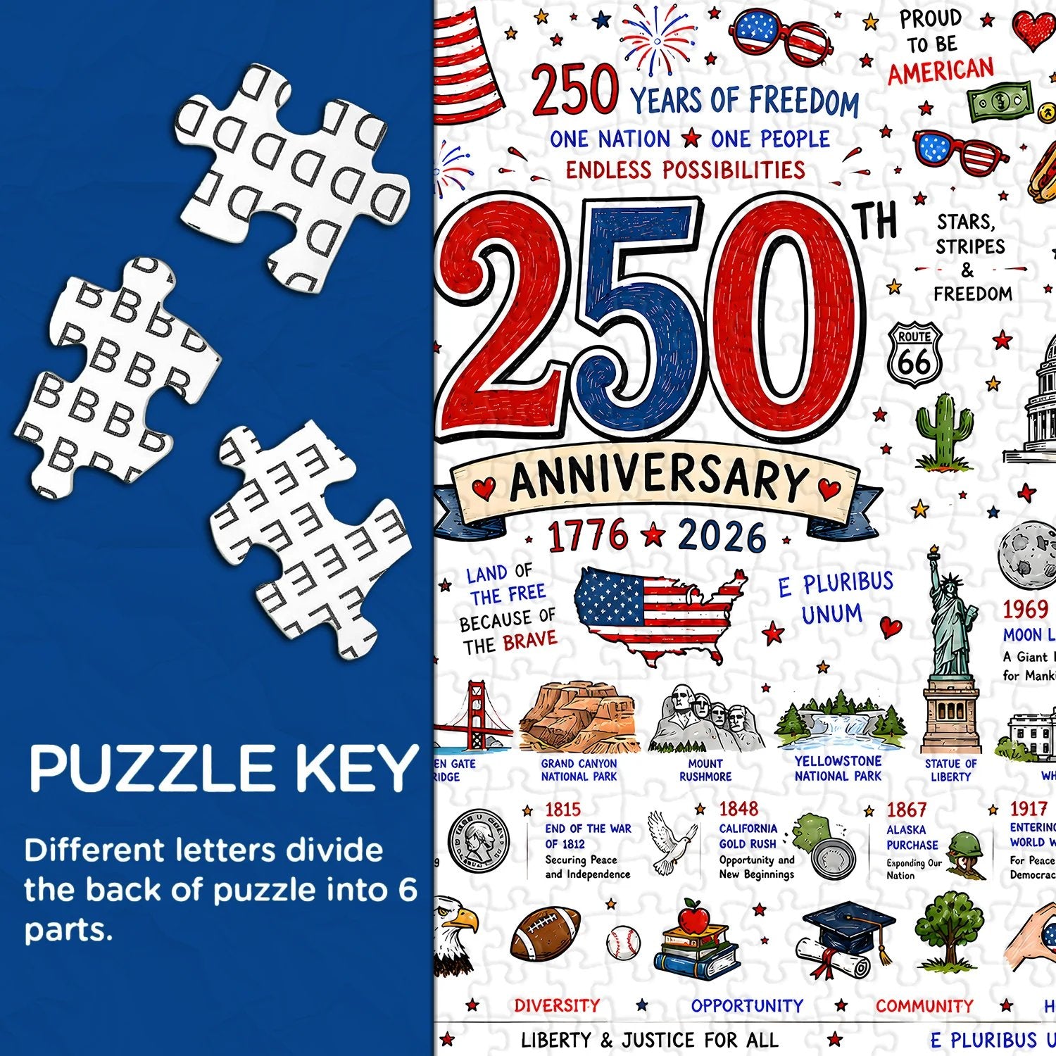 ⏳Limited time offer!!📢🧩 Patriotic America Jigsaw Puzzle 1000 Pieces 🎁 