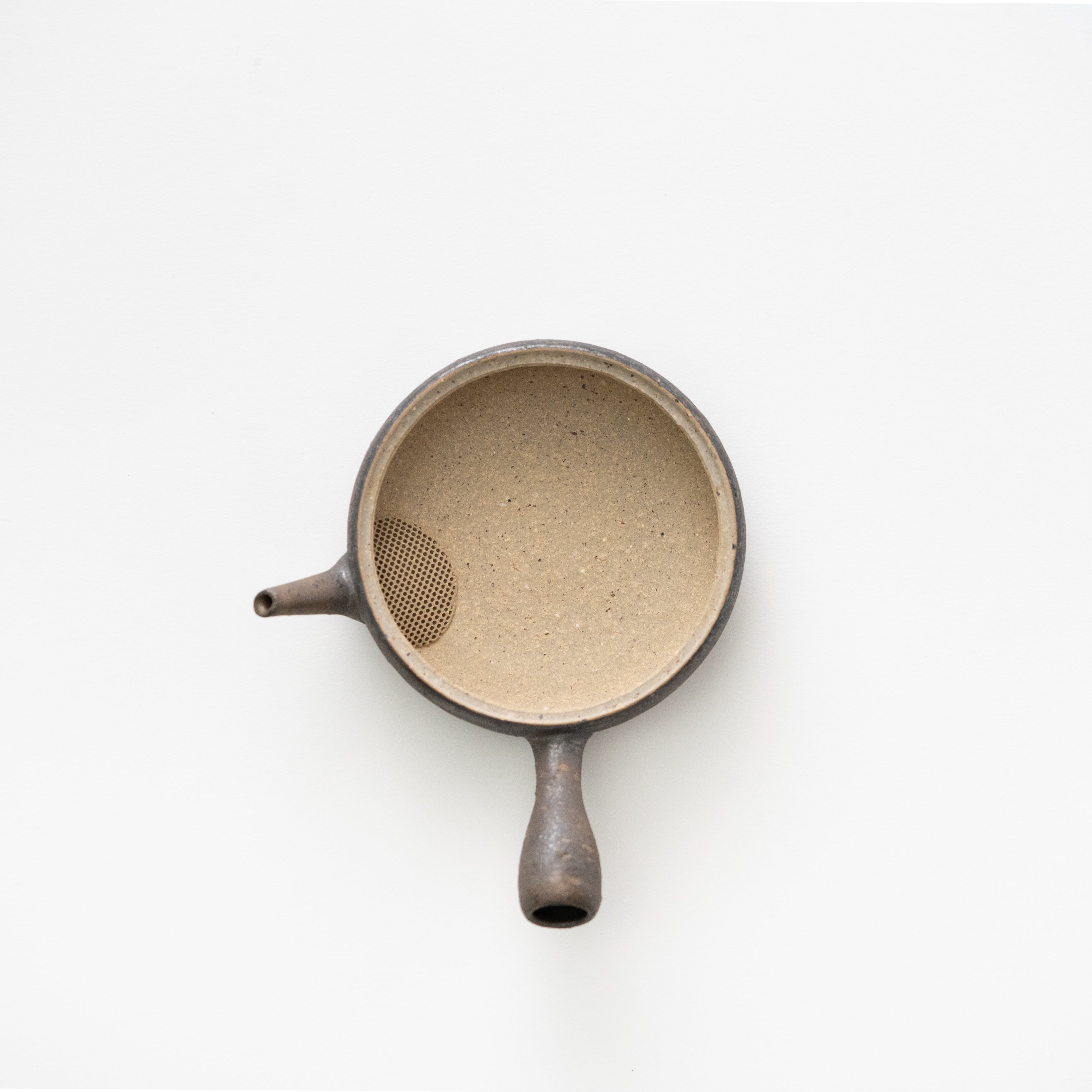 Round Flat Teapot (Black with Gold)