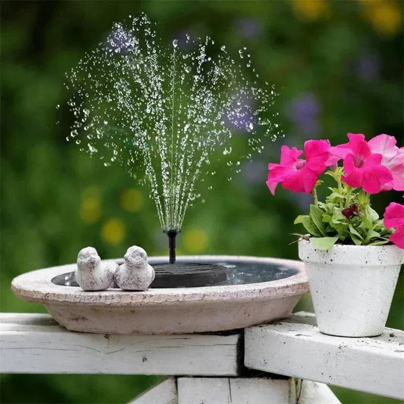 Solar Fountain Pump Kit with Optional Colorful LED Lights and Smart Light Detection for Garden and Bird Bath