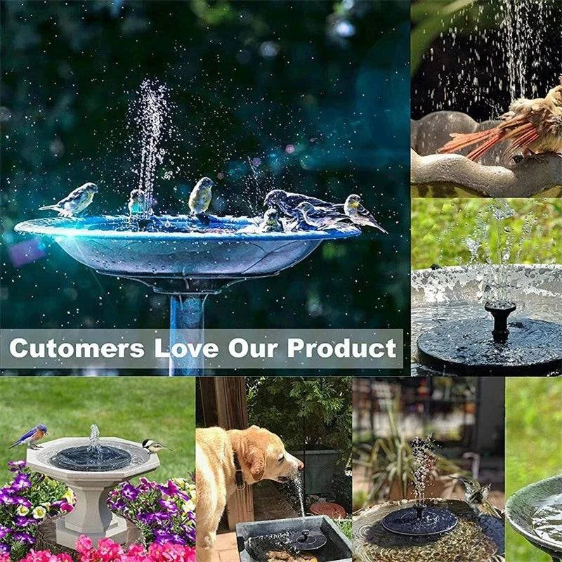 Solar Fountain Pump Kit with Optional Colorful LED Lights and Smart Light Detection for Garden and Bird Bath