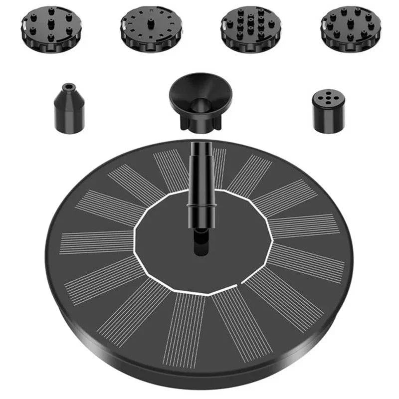 Solar Fountain Pump Kit with Optional Colorful LED Lights and Smart Light Detection for Garden and Bird Bath