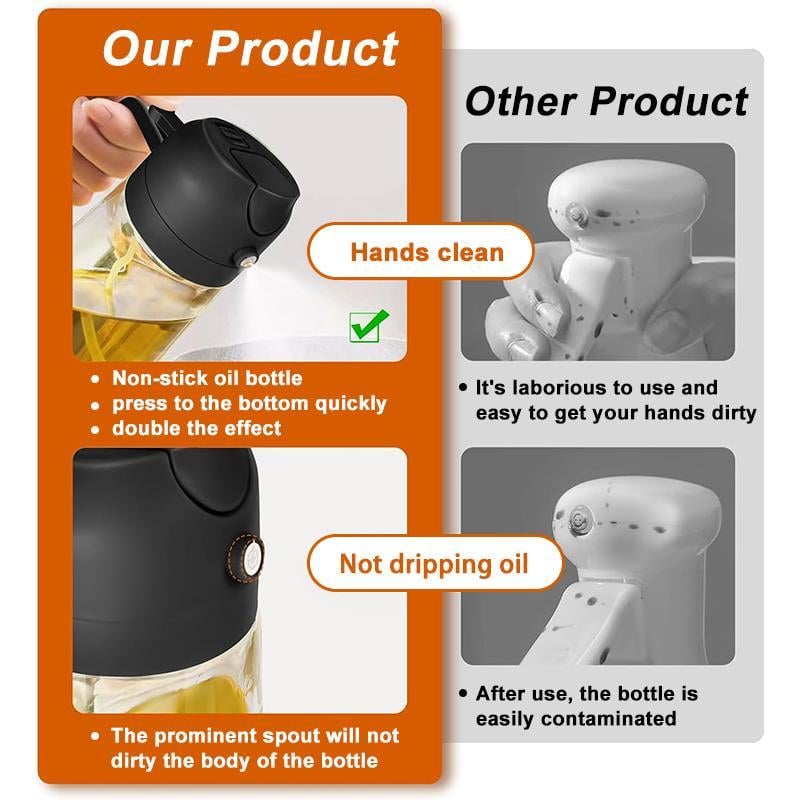 🍳 Revolutionize Your Cooking - 49% OFF - ✨ 2 in 1 Glass Oil Sprayer & Dispenser