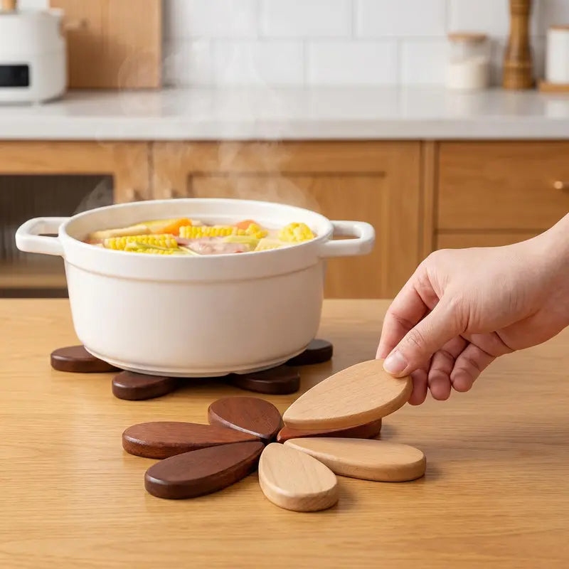 🪵 Last Day 50% OFF｜Solid Wood Heat Resistant, Protect Table From Scalding - Tree Shaped Foldable Wooden Trivet🎄