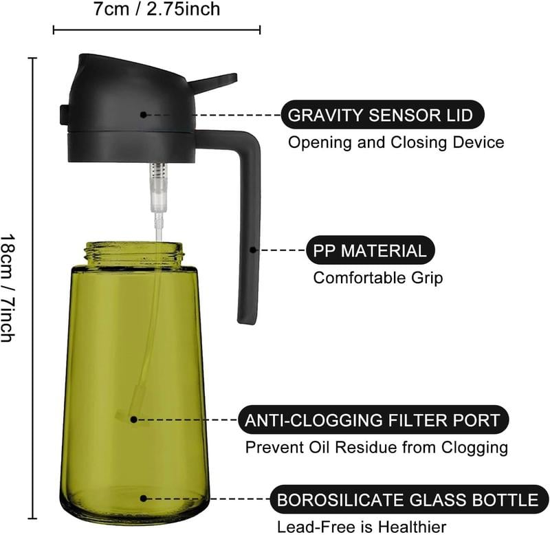 🍳 Revolutionize Your Cooking - 49% OFF - ✨ 2 in 1 Glass Oil Sprayer & Dispenser