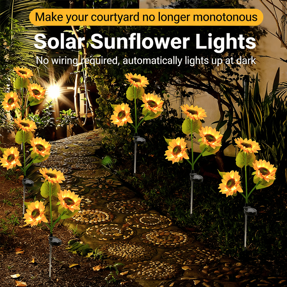 🌻Sunflower Solar Powered Lights for Garden（2PCS)
