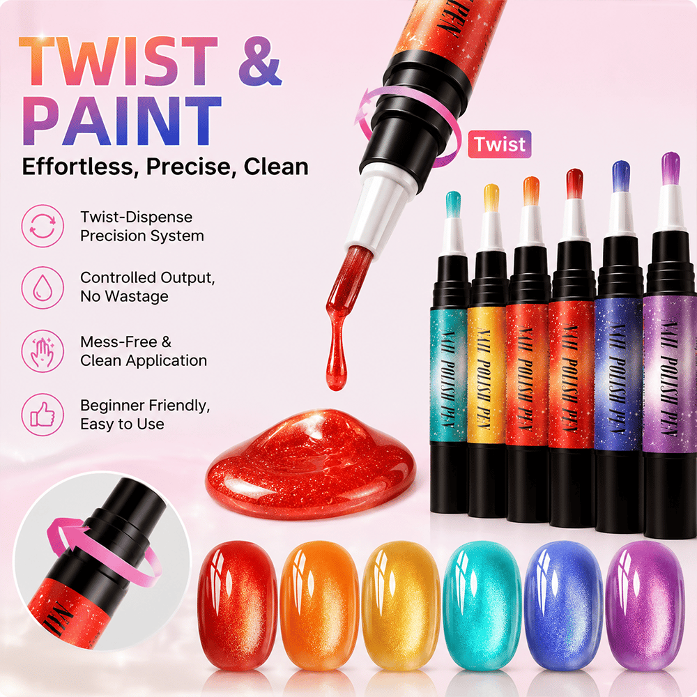 💅Last Day Discount | 6PCS One-Step Gel Nail Art Pen Set – Salon Beauty at Home