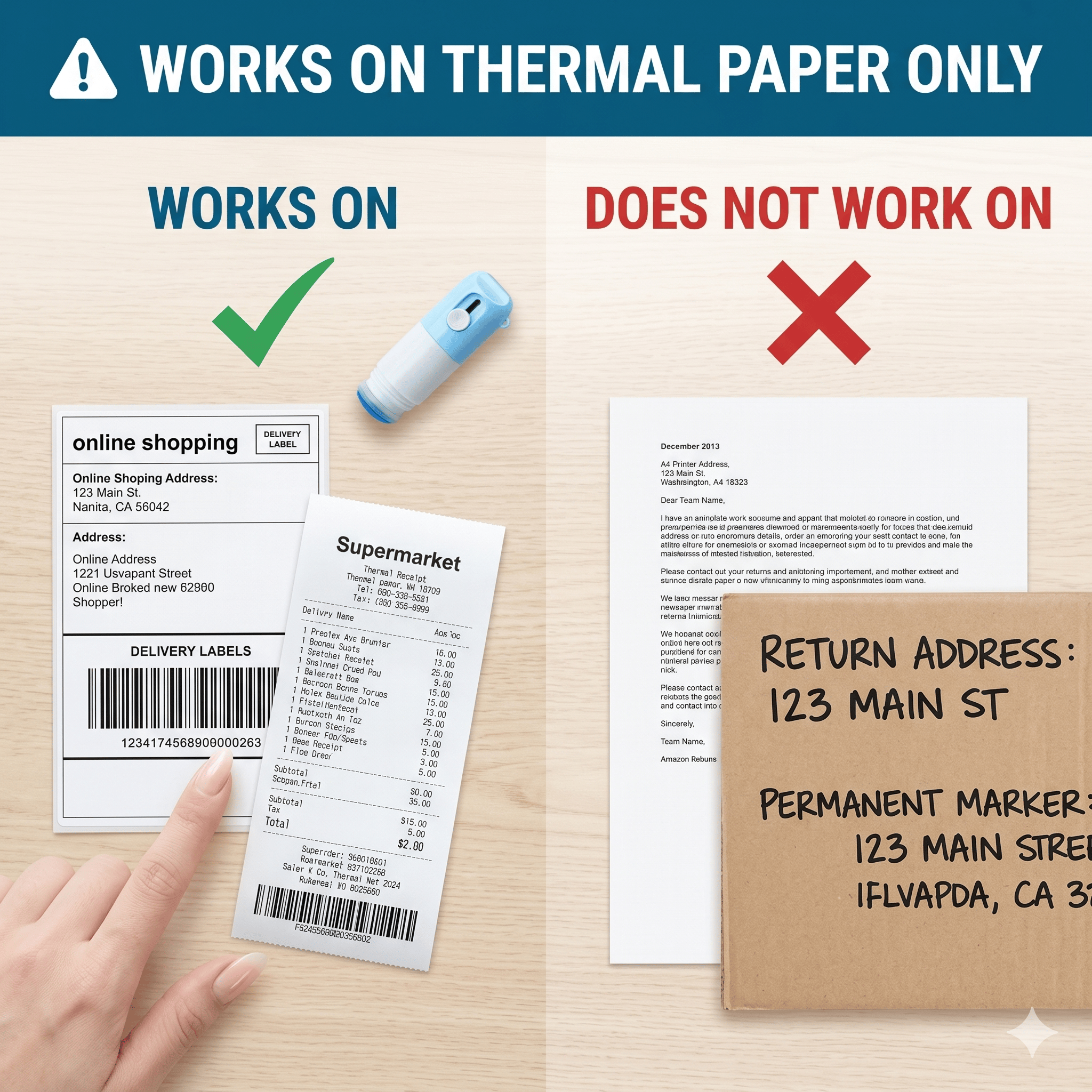 🔥Last Day 50% OFF🔥2-in-1 Box Cutter & Thermal Paper Eraser