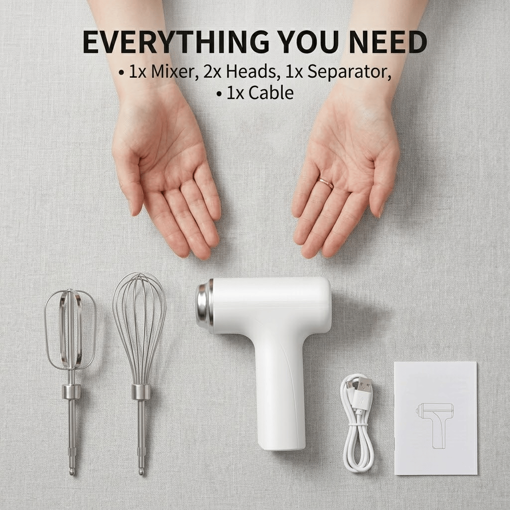 🍰 Cordless 3-Speed Hand Mixer – Portable Freedom for Every Kitchen & Beyond