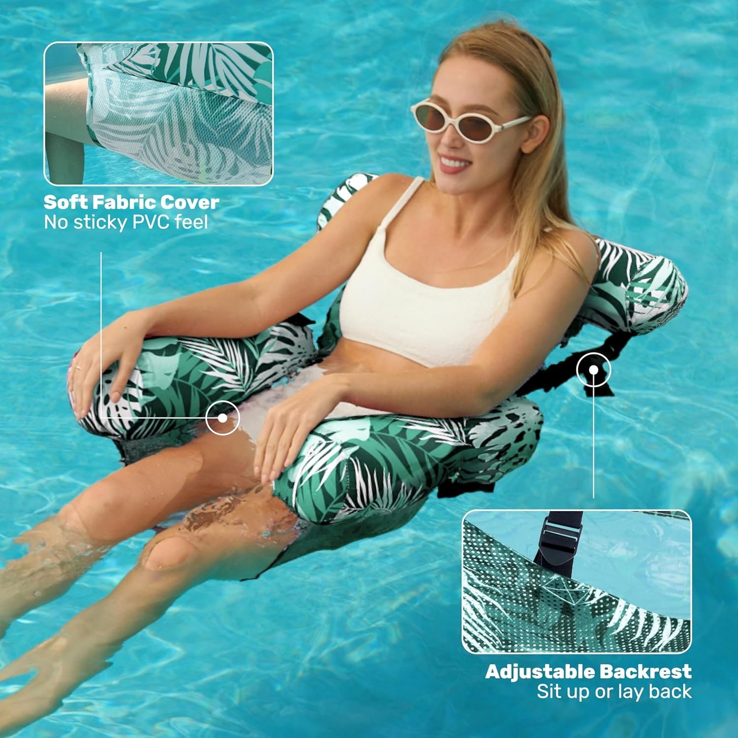 🔥Summer Hot Sale 🏆️ Inflatable Pool Floats Adult,Floating Lounge Chairs