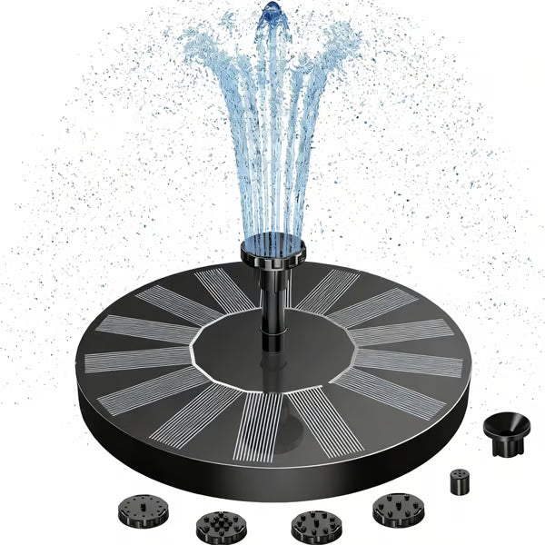Solar Fountain Pump Kit with Optional Colorful LED Lights and Smart Light Detection for Garden and Bird Bath