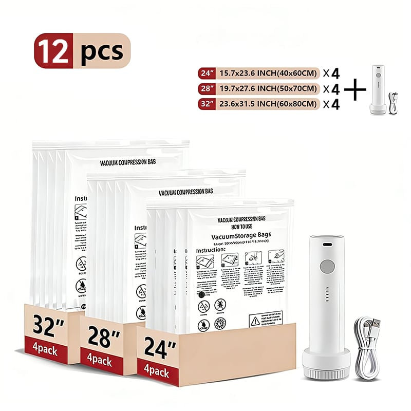 ✨LAST DAY ALERT 49% OFF🔥Cordless Travel Vacuum Storage Compression Bag Set