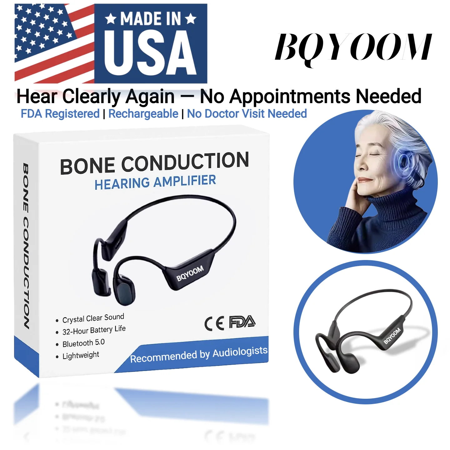 🔥Limited-Time Holiday Offer🔥Hear Conversations Clearly Again – Comfortable Bone Conduction Headphones