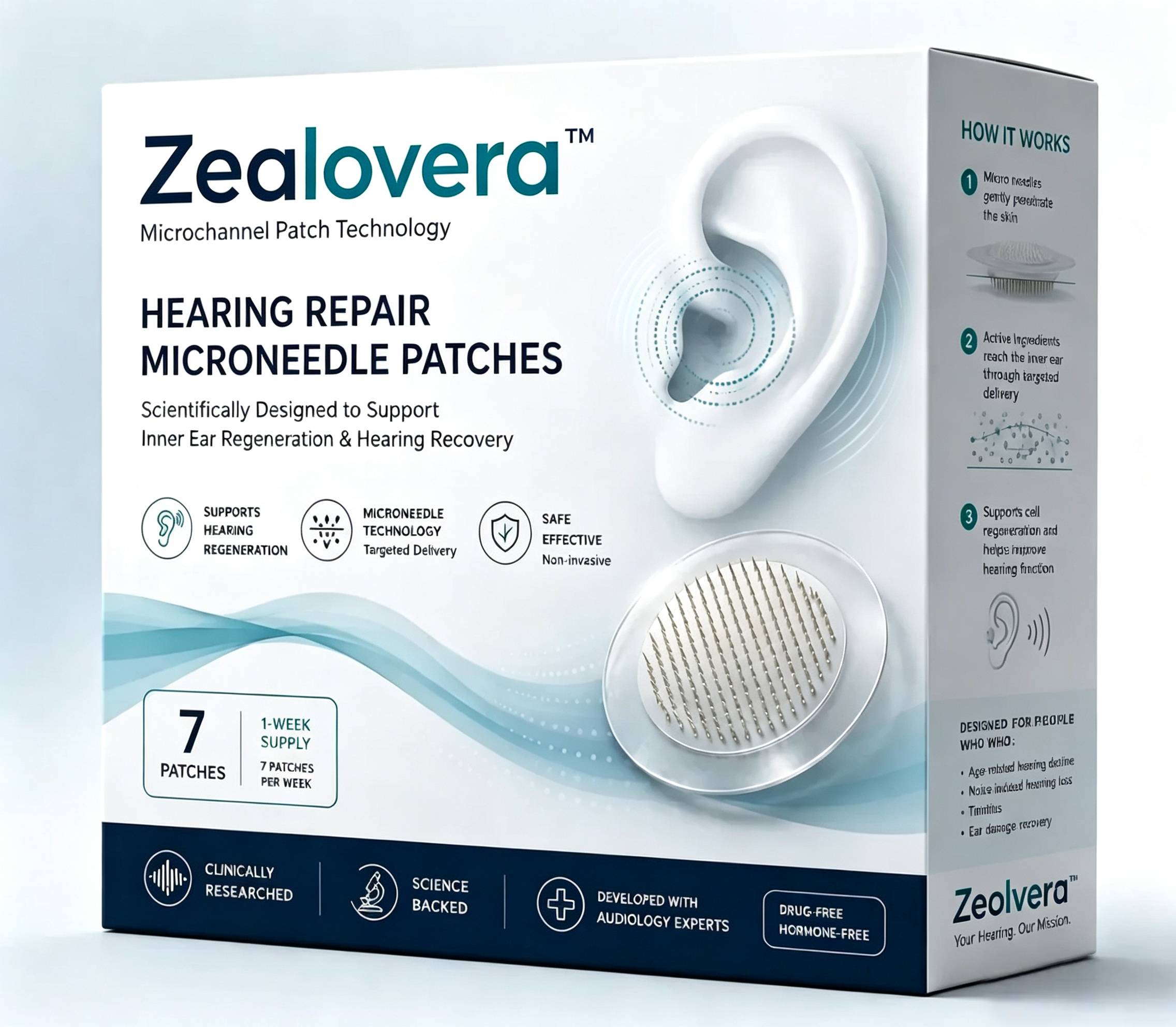 Zeolvera™ HEARING REPAIR MICRONEEDLE PATCHES ✅ Targets Hearing Loss, Tinnitus, Ear Infections, Balance Disorders, and Age-Related Ear Degeneration.