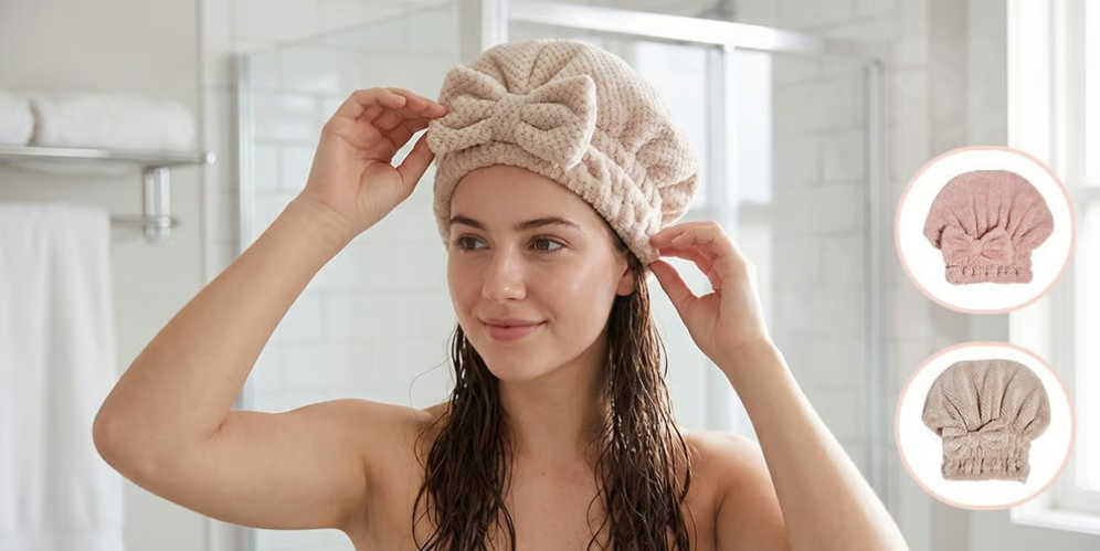 🎁Last day of the promotion🎁Coral velvet cute bow bath cap！