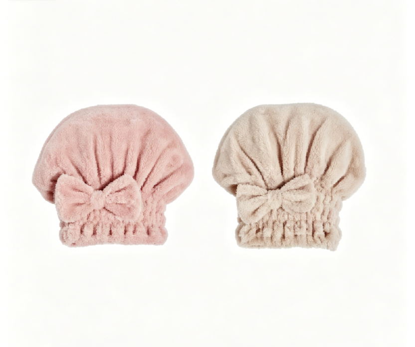 🎁Last day of the promotion🎁Coral velvet cute bow bath cap！
