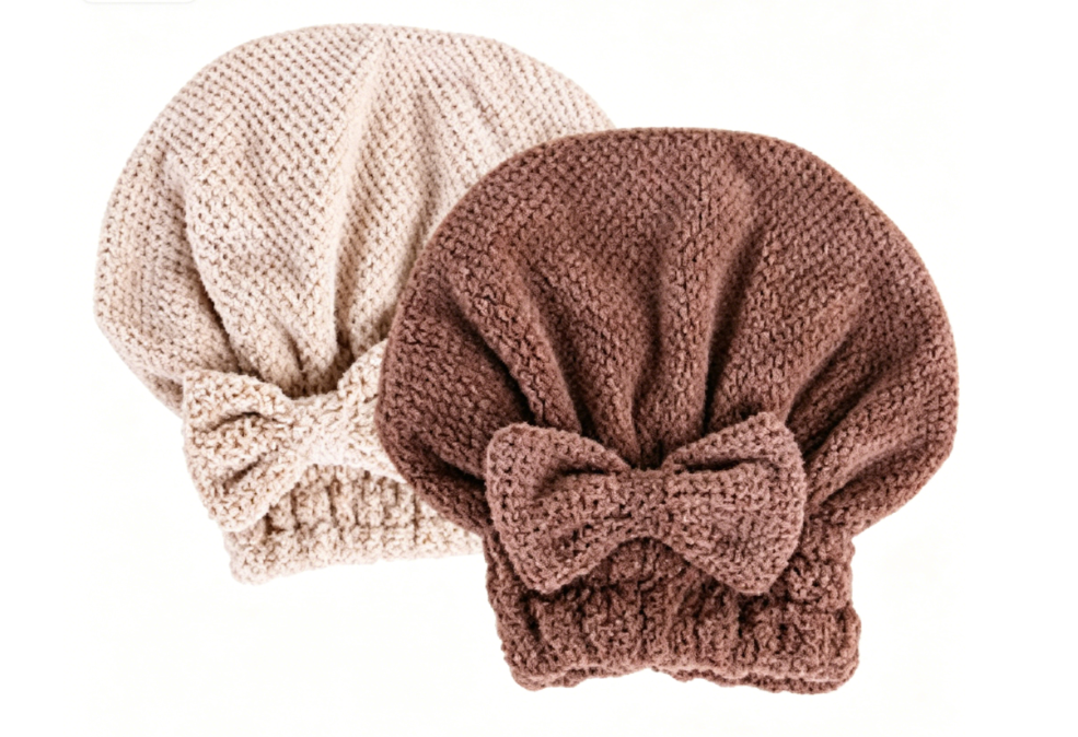 🎁Last day of the promotion🎁Coral velvet cute bow bath cap！