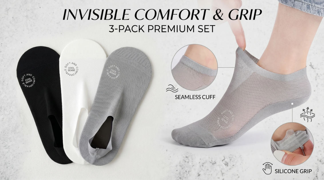 📢 Last day of the promotion🔥The No-Show Socks That Stay Invisible — Without Slipping Off