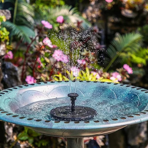 Solar Fountain Pump Kit with Optional Colorful LED Lights and Smart Light Detection for Garden and Bird Bath