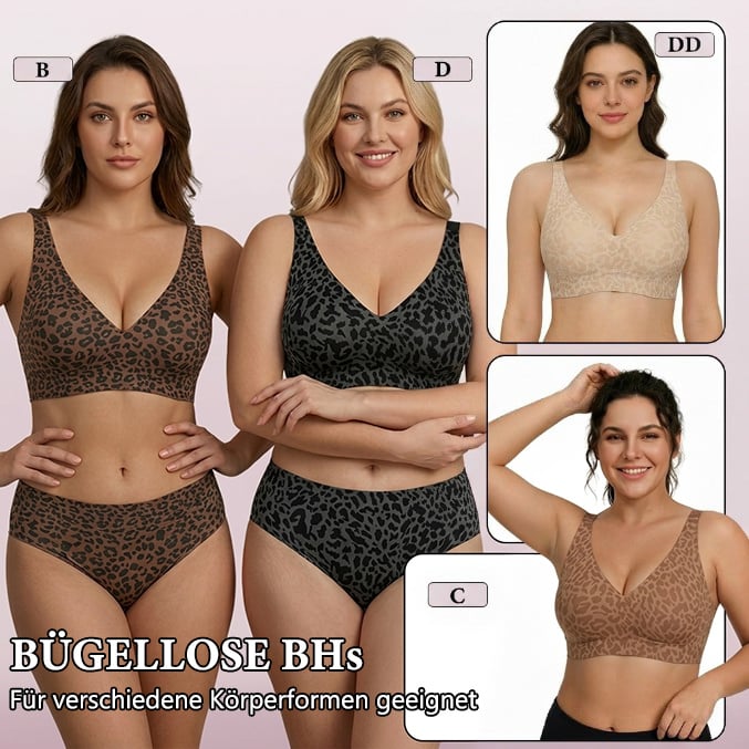 🔥Ultra straffender Leopardendruck-BH ohne Bügel | Damen BH ohne Bügel👍Keine hängenden Brüste mehr