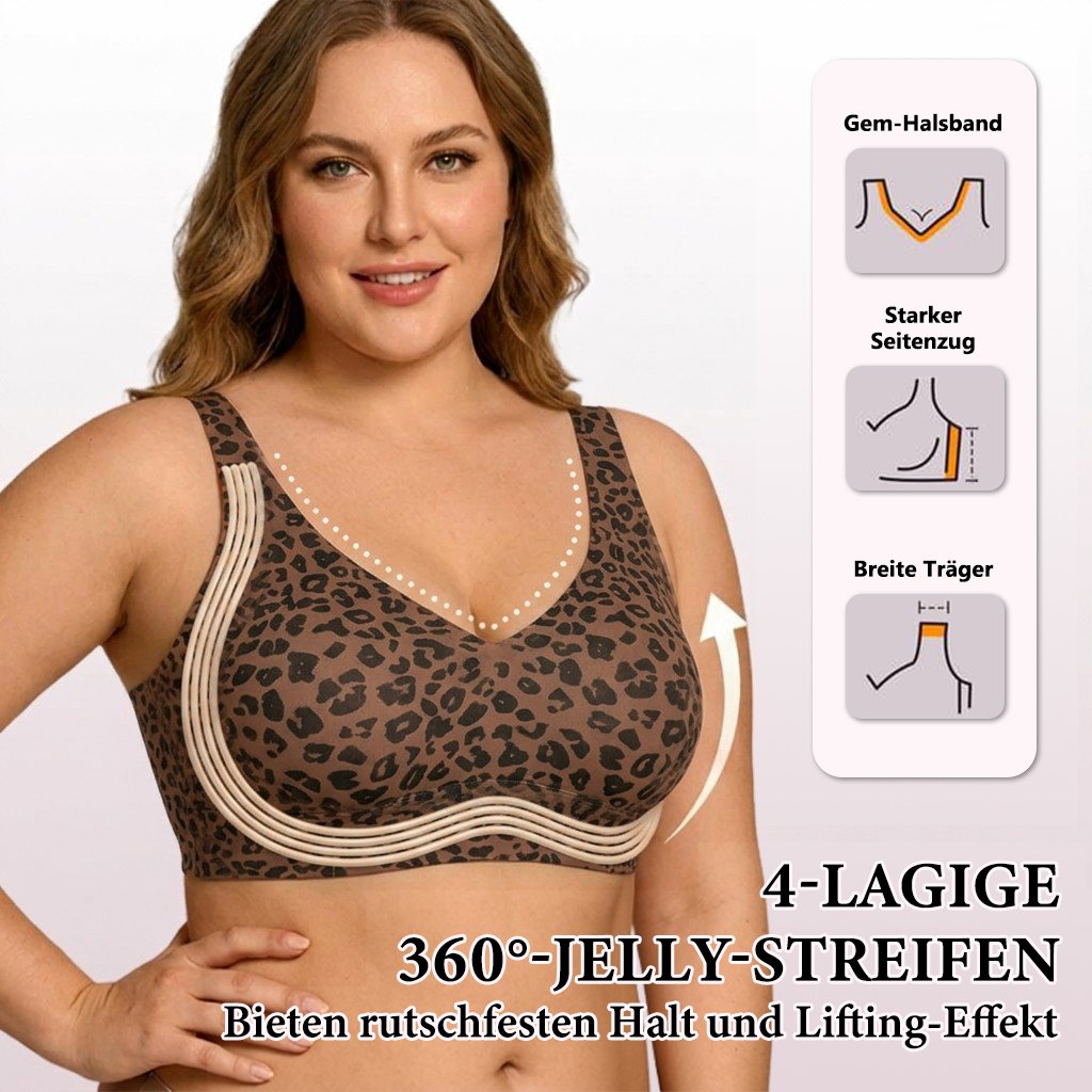 🔥Ultra straffender Leopardendruck-BH ohne Bügel | Damen BH ohne Bügel👍Keine hängenden Brüste mehr