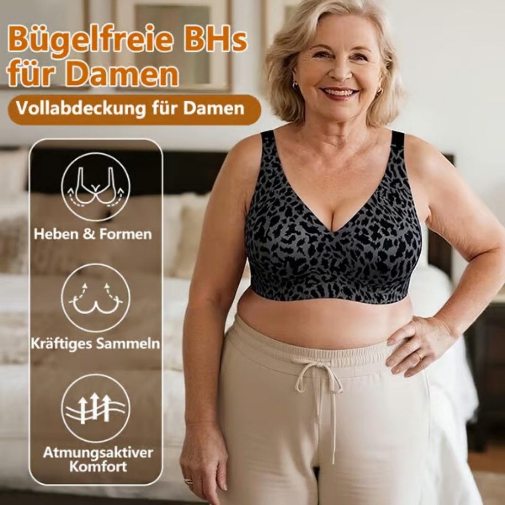🔥Ultra straffender Leopardendruck-BH ohne Bügel | Damen BH ohne Bügel👍Keine hängenden Brüste mehr