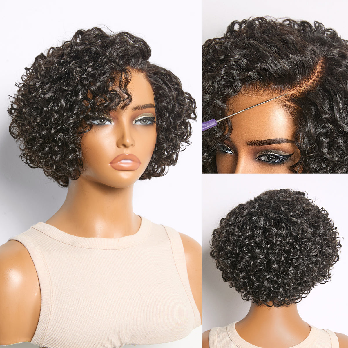 ✨Mature Bouncy Curl C-Part Glueless HD Lace Wig