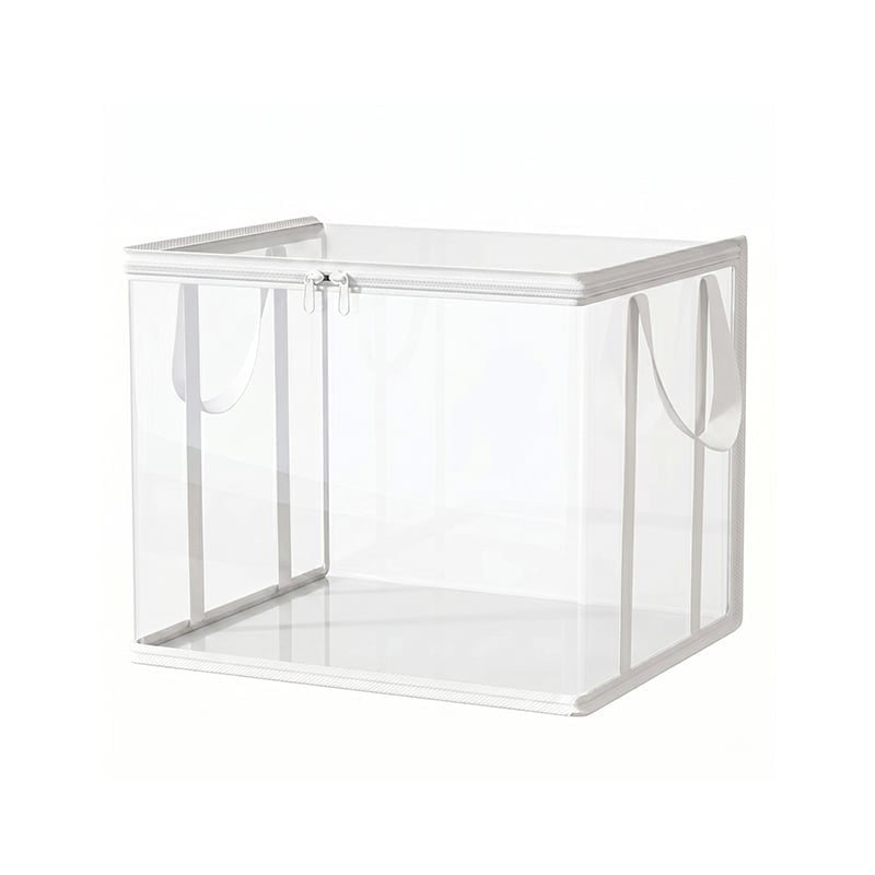 Large Clear Thick Plastic Storage Box with Hinged Lid