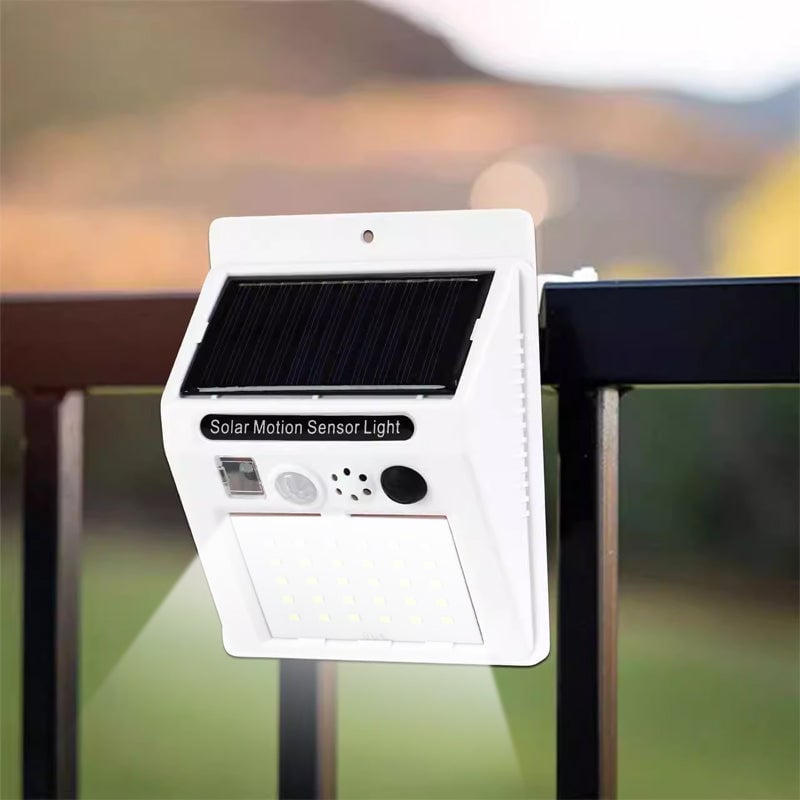 Solar-Powered Remote Control Motion Sensor Security Alarm Lamp-aosuonisiz