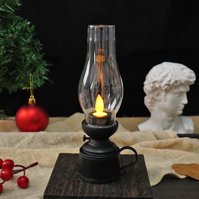 ✨🕯️LED Vintage Kerosene Lamp Electronic Swing Candle Lights-aosuonisiz